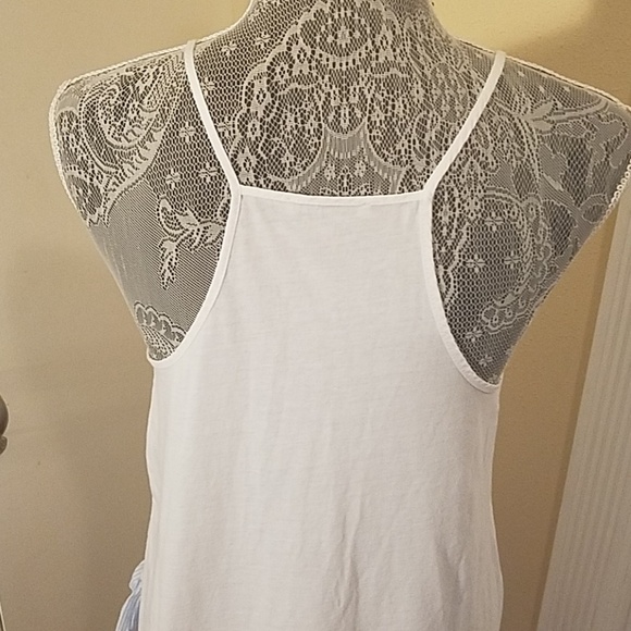 Zara White Ruffled Tank Top szL - Picture 4 of 6